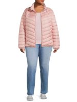 Big Chill Women's Plus Size Packable Puffer Jacket, Sizes 1X-3X - Image 6