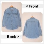Eytino Denim Jacket for Women Long Sleeve Boyfriend Jean Jacket Loose Coat Sky Blue S Female - Image 8